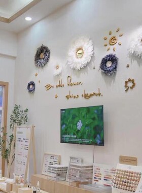 轻奢风美容院背景墙装饰特色创意