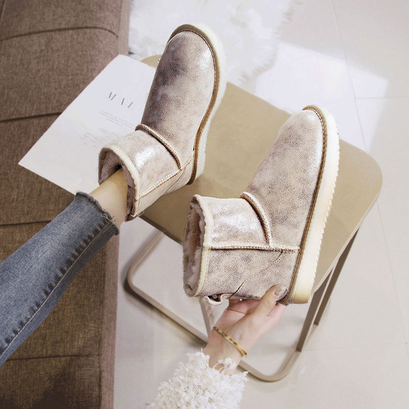 Snow boots Fur integrated 2021 new pattern winter Short tube Snow shoes Flat bottom thickening Special thick 34 codein the Women's Shoes, Boots, Fashion snow boots category - from Buy2taobao.com to provide professional Taobao agent buy service