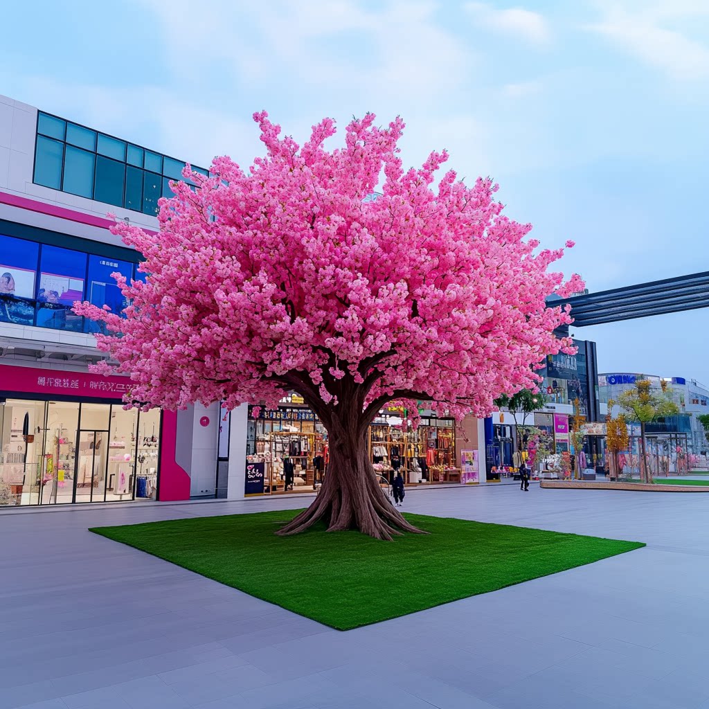 大型仿真桃花树玻璃钢落地造景