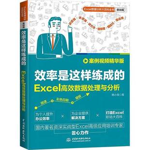 效率是这样练成 韩小良中国水利水电出版 Excel数据处理与分析 9787522630335 社计算机与网络书籍 案例精华版 RT正版