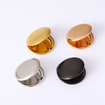 跨境个性简约可放相片 Photo Locket 项链不锈钢圆形相盒吊坠项链