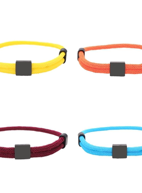 跨境现货米兰绳手链空白无字激光彩印材料不锈钢可调节编织绳手链