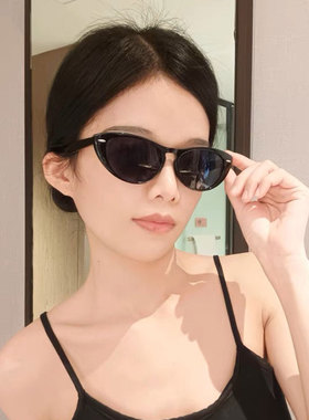 韩系个性黑色猫眼墨镜女网红潮款