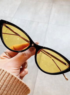 个性复古三角猫眼墨镜网红街拍女