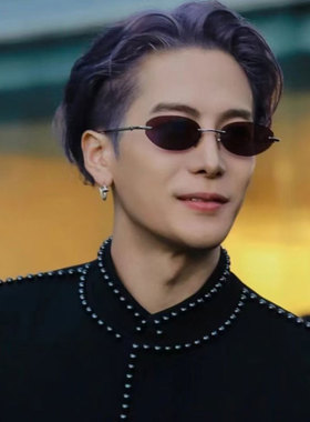 王嘉尔同款椭圆形无框小脸太阳镜