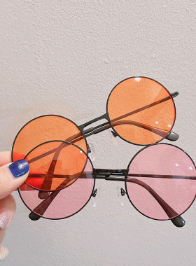 国潮风复古墨镜女个性彩色透明片
