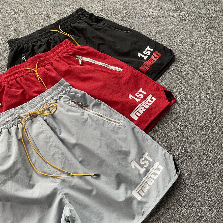 Rhude x Pirelli联名款夏季薄款休闲运动短裤高街宽松男女五分裤