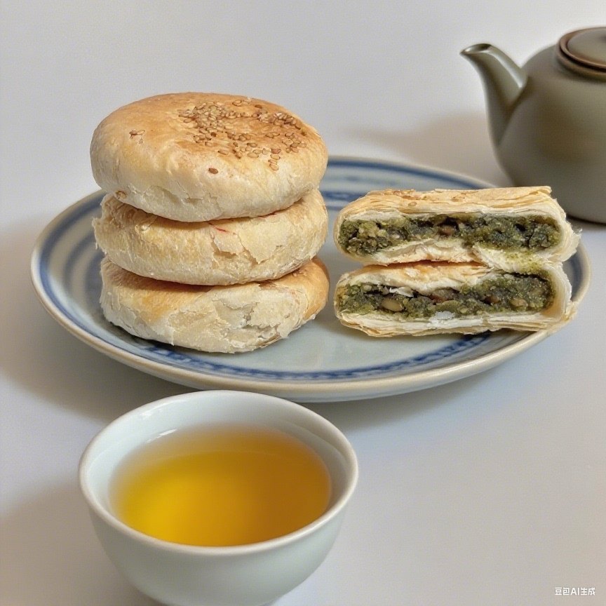 宁波特产低糖海苔松仁月饼苏式