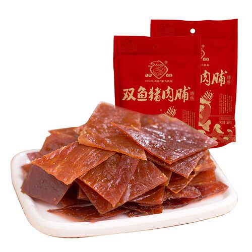 双鱼特级308g副片散装靖江猪肉脯