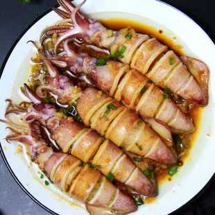 舟山特产新鲜满籽海兔子带膏鱿鱼笔管鱼墨鱼仔海鲜水产3盒装 批发