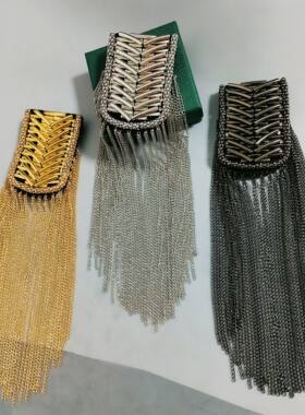 时尚金属流苏肩章超长肩链简约日韩国男女西装衣服肩部装饰品别针