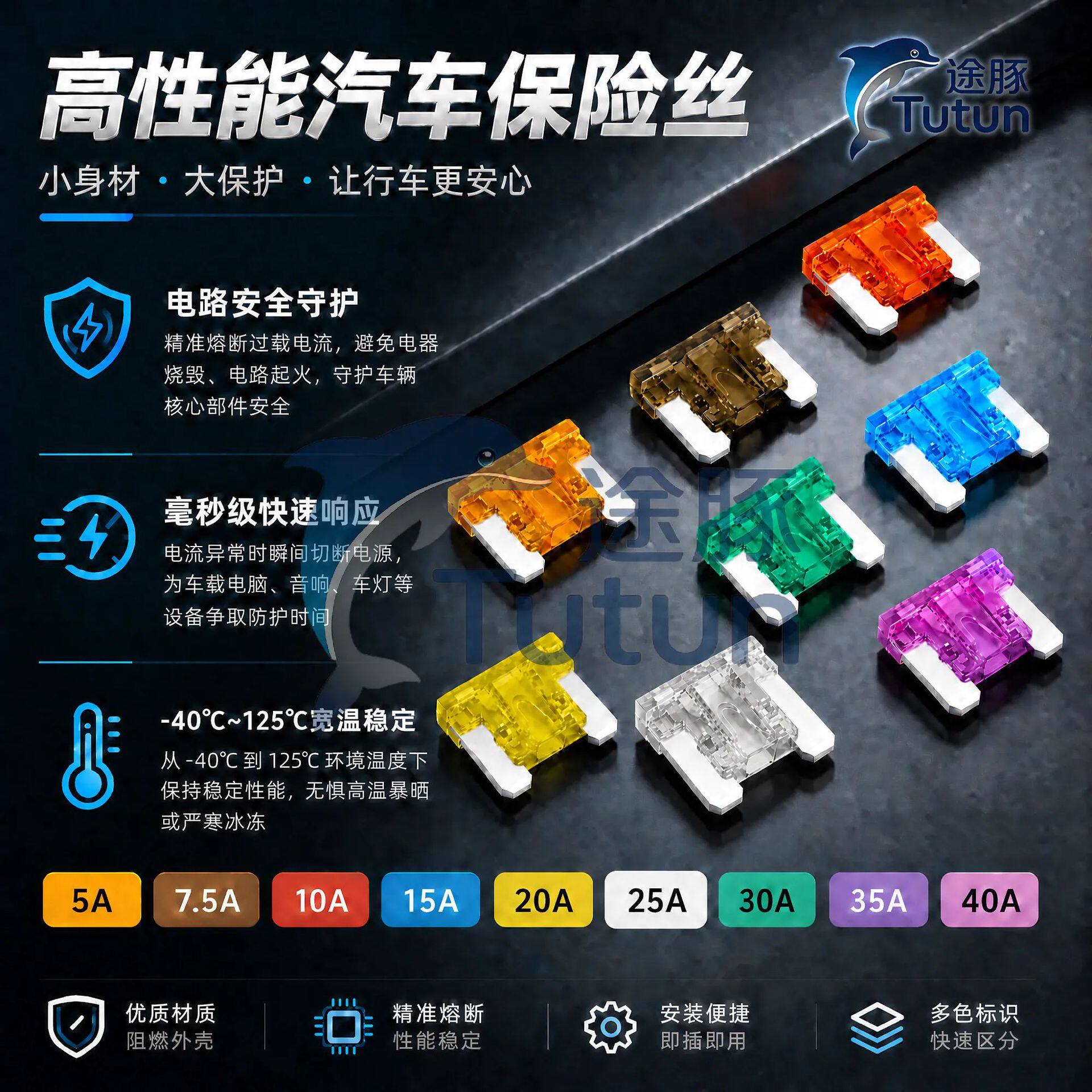 适用奥迪A6A3A4LA6LQ3Q5L A4 A1 Q5Q7汽车点烟器保险丝插片保险片