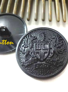 双狮纯黑色金属纽扣外套风衣大衣黑色金属纽扣扣子专卖21mm18mm