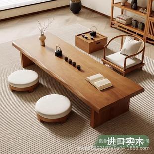 民侘风寂榻榻米桌茶桌宿日式茶几黑色异XKS形茶几禅意矮泡茶桌坐