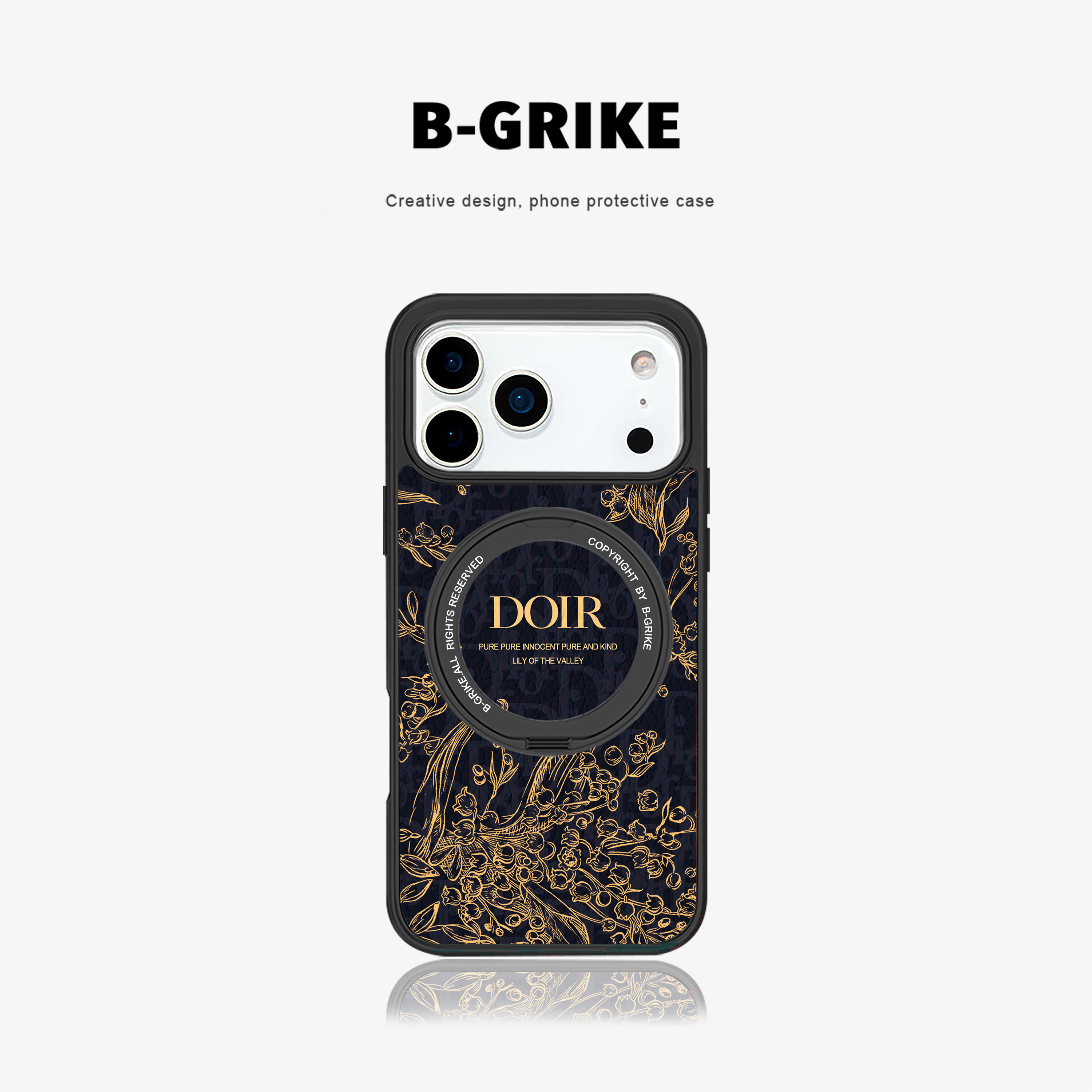 印花适用iPhone17promax手机壳新款苹果16pro磁吸保护套大牌女ipone15/14全包防摔13por欧美plus高级感带支架