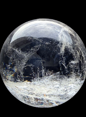 晶贵人天然白水晶球原石打磨居家办公客厅饰礼品摆件 直径6.72cm