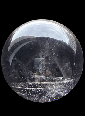 晶贵人天然茶水晶球原石打磨居家办公客厅饰礼品摆件 直径7.03cm