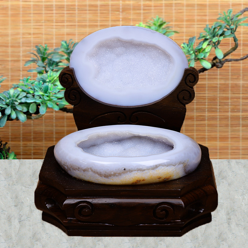晶贵人天然玛瑙聚宝盆 水晶洞原石打磨  客厅办公摆件