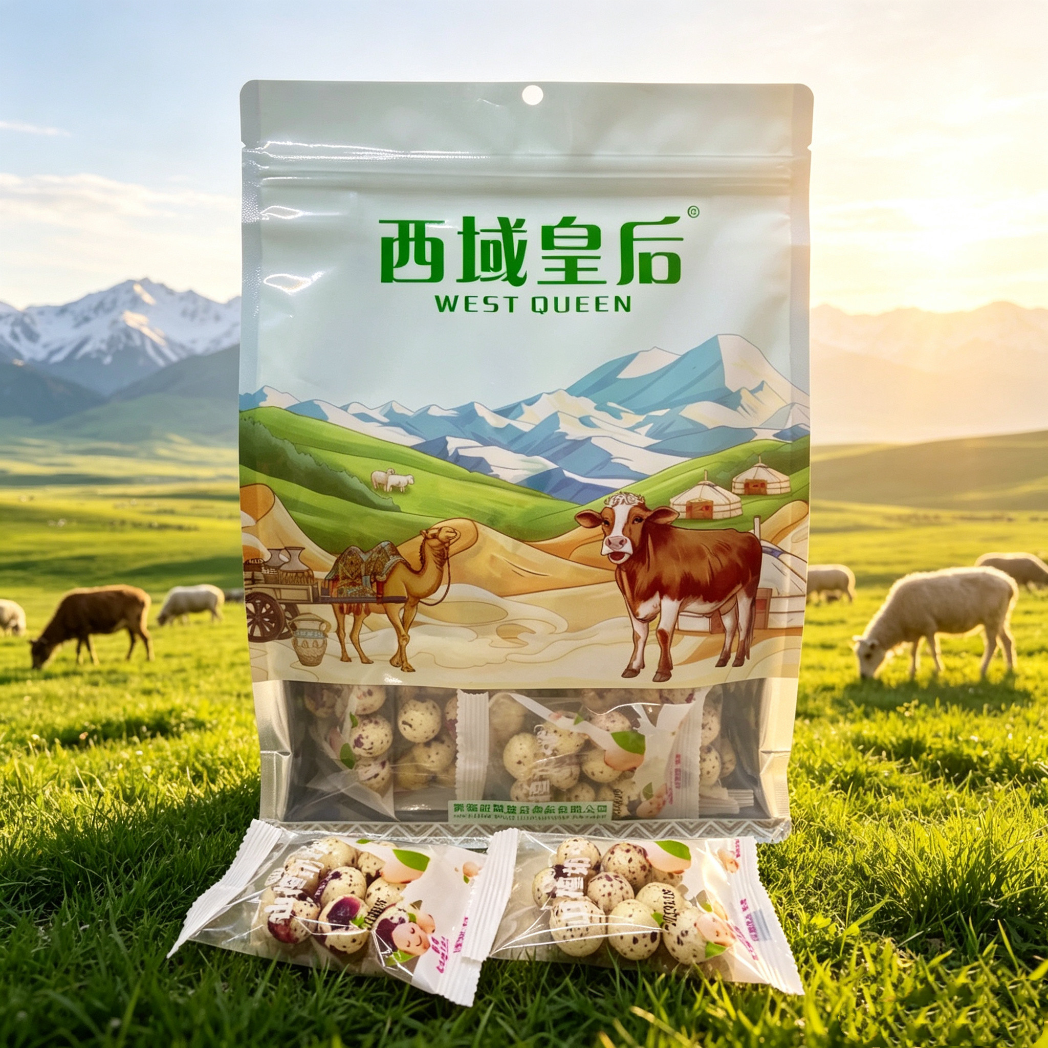 西域皇后玫瑰酸奶山楂球手抓包小零食新疆发货山楂豆山楂圆包邮
