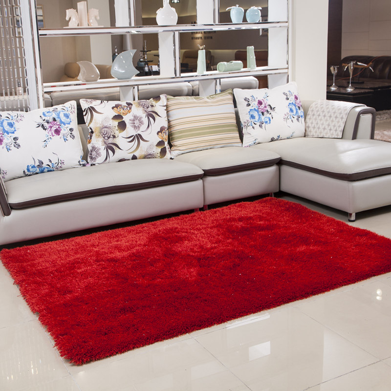 现代简约加厚弹力丝客厅茶几卧室地毯满铺床边毯榻榻米房间可定制