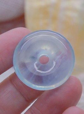 圆梦开运阁天然海蓝宝平安扣吊坠