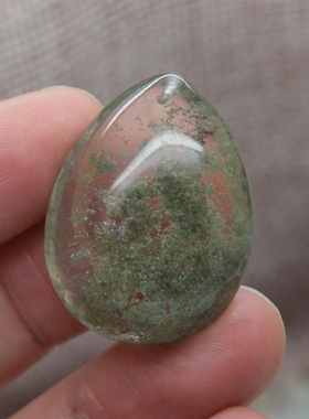 鹏明仙天然绿幽灵水滴吊坠