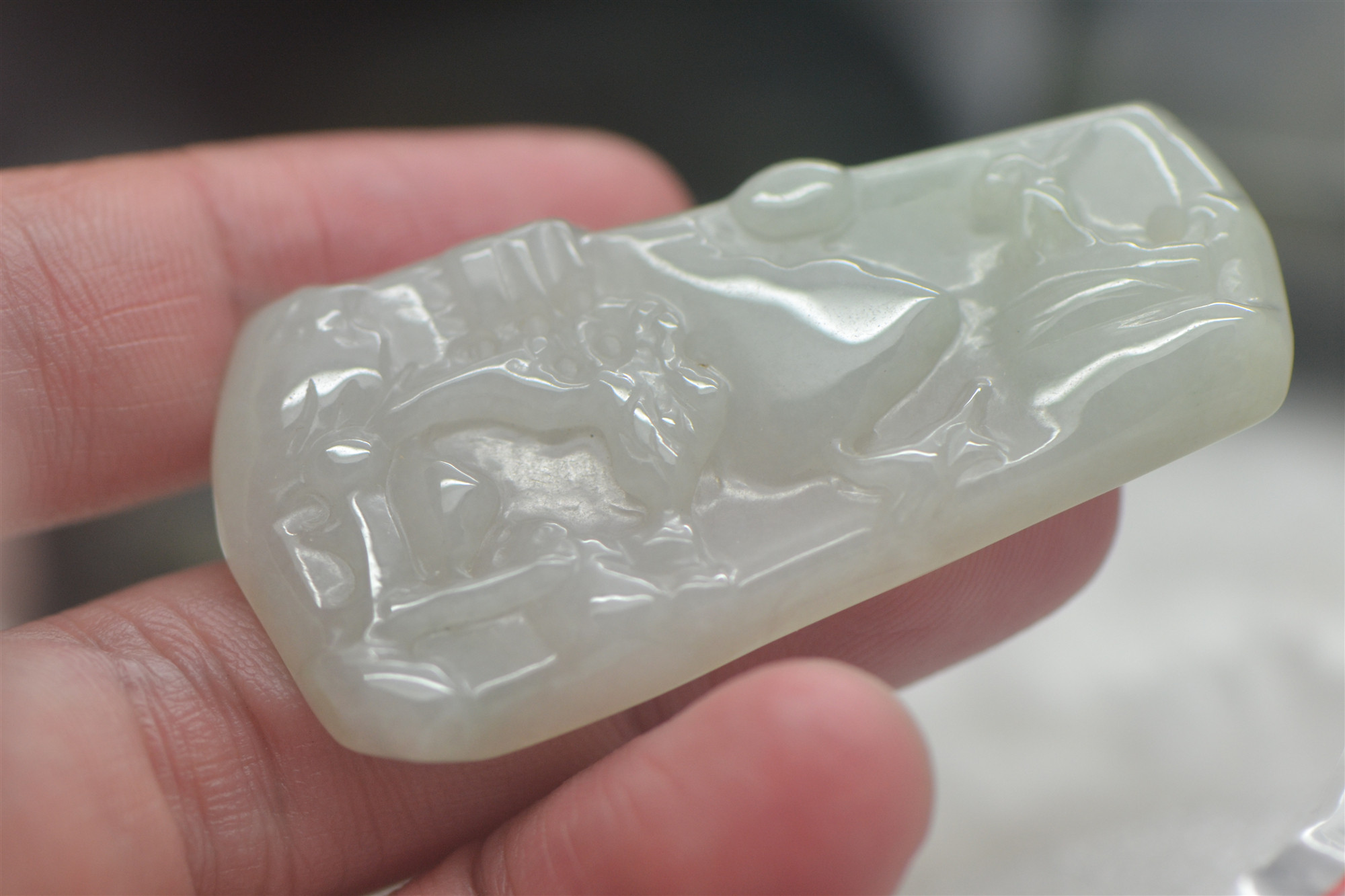 陈鹏老师冰糯种A货翡翠山水牌吊坠 特价