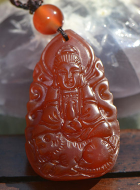 玉髓虎本命佛吊坠虚空藏菩萨