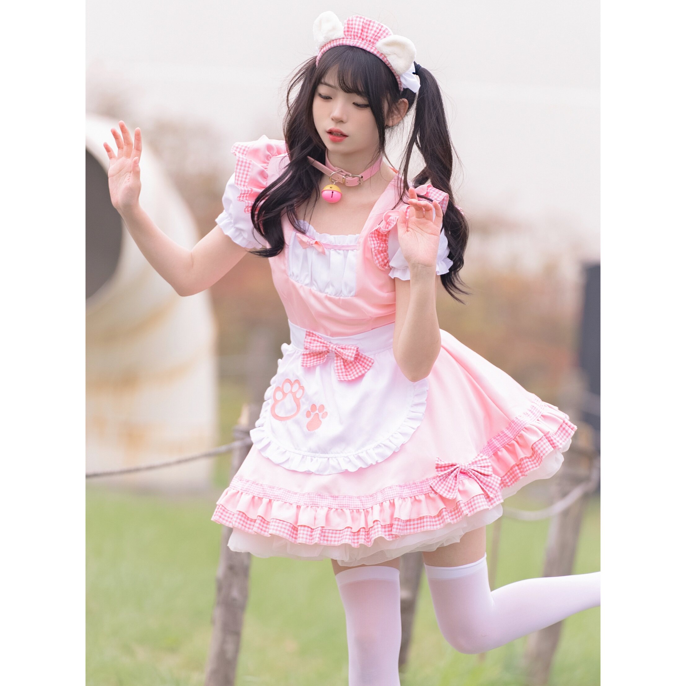 可爱软妹猫咪女仆装cos服日系lolita黑猫少女甜妹女仆连衣裙套装