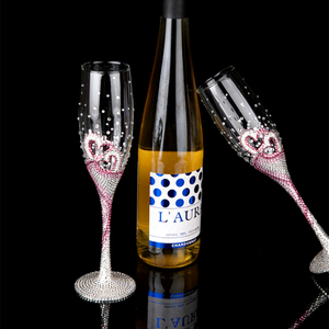 彩色金属结婚生日礼物高脚酒杯