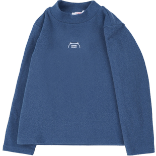 艾艾屋打底衫半高领德绒男童女童秋衣白色女孩内搭宝宝春秋中领