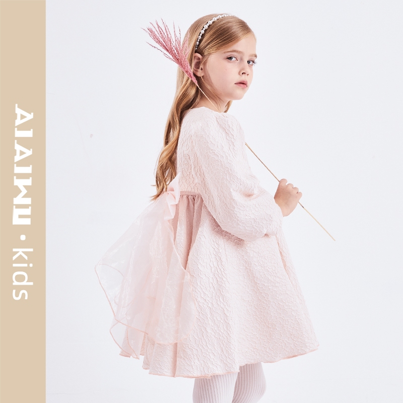 大童蝴蝶结公主群纱裙连衣裙