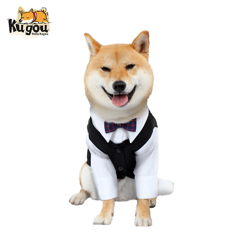 独家手工宠物狗狗可定制柴犬柯基结婚礼服马甲衬衣假两件不含外套