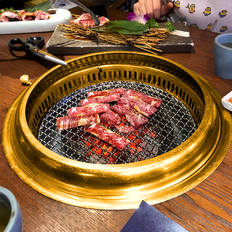 韩式烤肉店商用下排烟炭烤炉