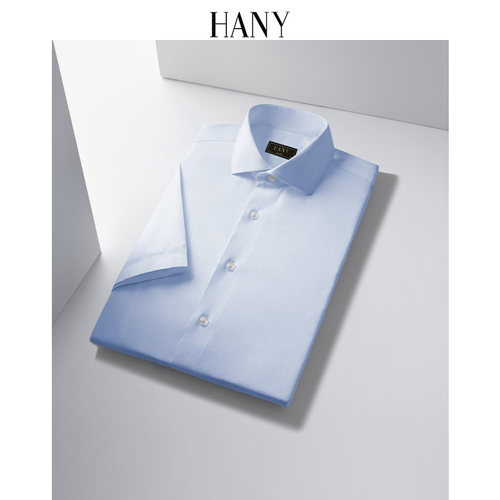 HANY汉尼桑蚕丝易打理短袖衬衫男