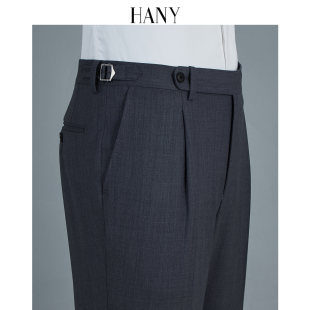 男高腰商务休闲男士 HANY汉尼可机洗羊毛西裤 清仓 灰色西裤 断码