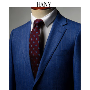 【断码清仓】HANY汉尼高定工艺克莱因蓝羊毛西服男士西装高级感