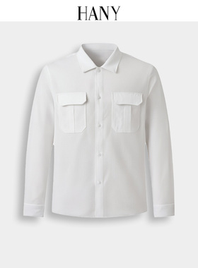 【断码清仓】HANY汉尼泡泡纱衬衫式夹克男白色商务衬衣外套男装春