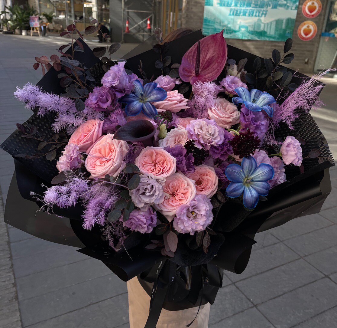 新款鲜花速递生日花礼混搭花束粉鲜花速递(同城)