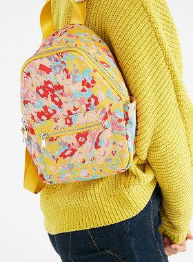 折现货 七年美代Satin Mini Backpack 灿烂黄色花朵迷你双肩包