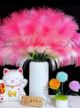 彩丝芦苇DIY材料包送花瓶2缎带