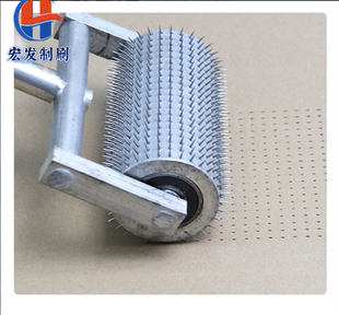 针辊针刺辊香肠扎孔辊带手柄铝合金针滚筒精密打孔设备透气 手推式