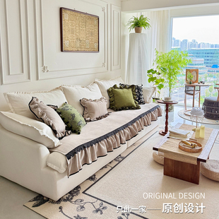 通用防滑美式 中古风四季 复古高级沙发盖布坐垫 沙发垫法式 2025款
