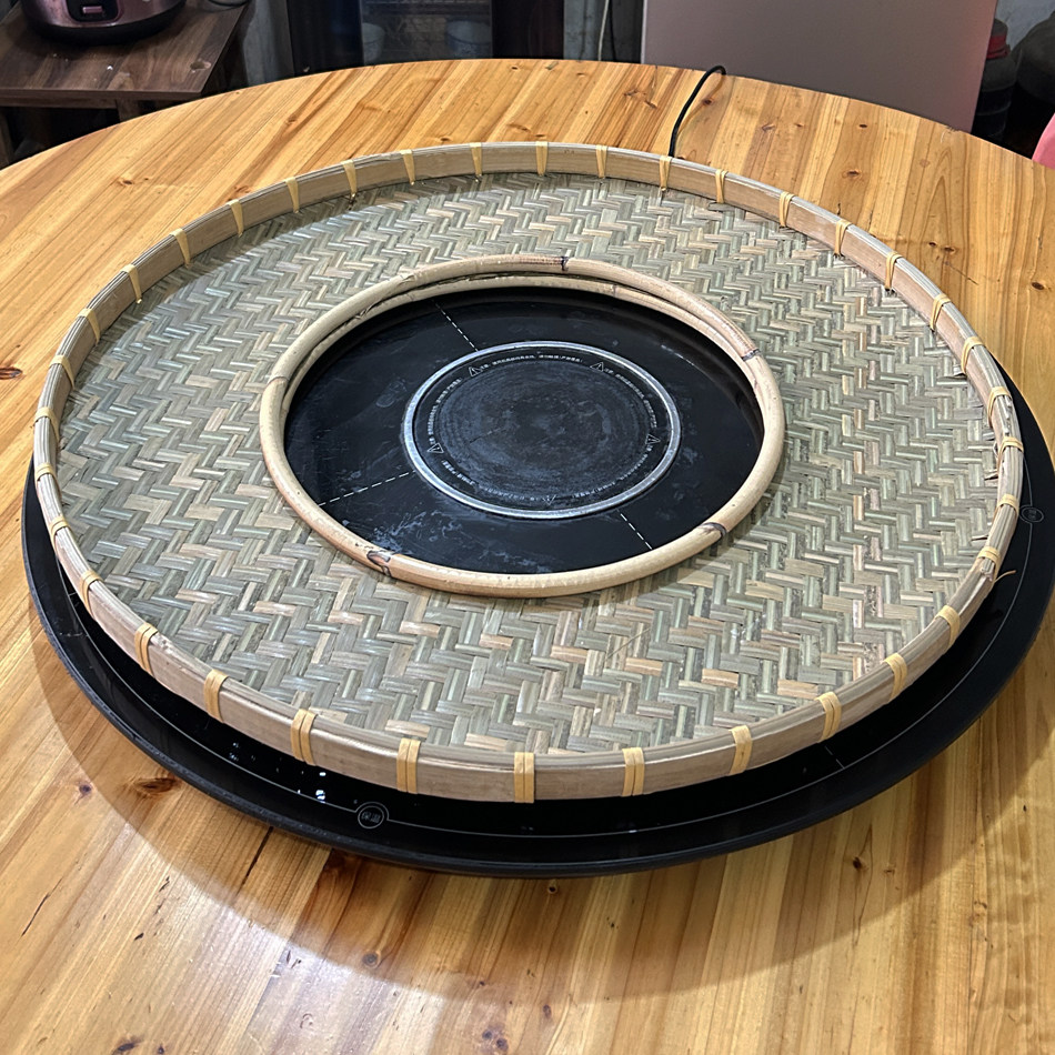 火锅店创意竹编圆形空心竹编筲箕簸箕拼盘竹制品牛羊肉卷手工竹盘,特色手工艺,竹编/竹雕,淘宝优惠券,粉丝福利购,淘宝优惠卷