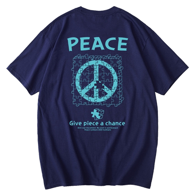 红韩世界和平反战bf风短袖t恤