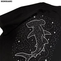 Starry sky Hammerhead shark print short-sleeved T-shirt, seaside vacation, Sanya diving, Marine animals, men's and women's loose trendy brand summer thumbnail 8