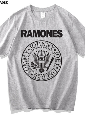 Ramones雷蒙斯朋克摇滚乐队T恤美式复古男女宽松大码纯棉短袖夏装