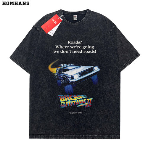 BacktotheFuture复古水洗T恤