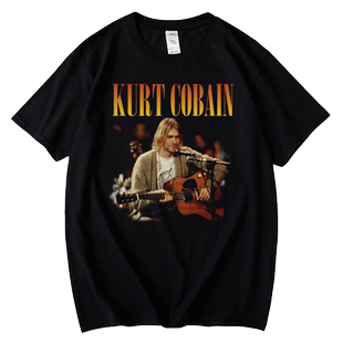 红韩kurt cobain NIRVANA 科特柯本摇滚音乐印花男女短袖纯棉宽松