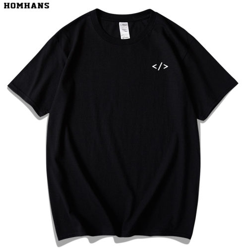 编程简约印花衣服重磅纯棉短袖
